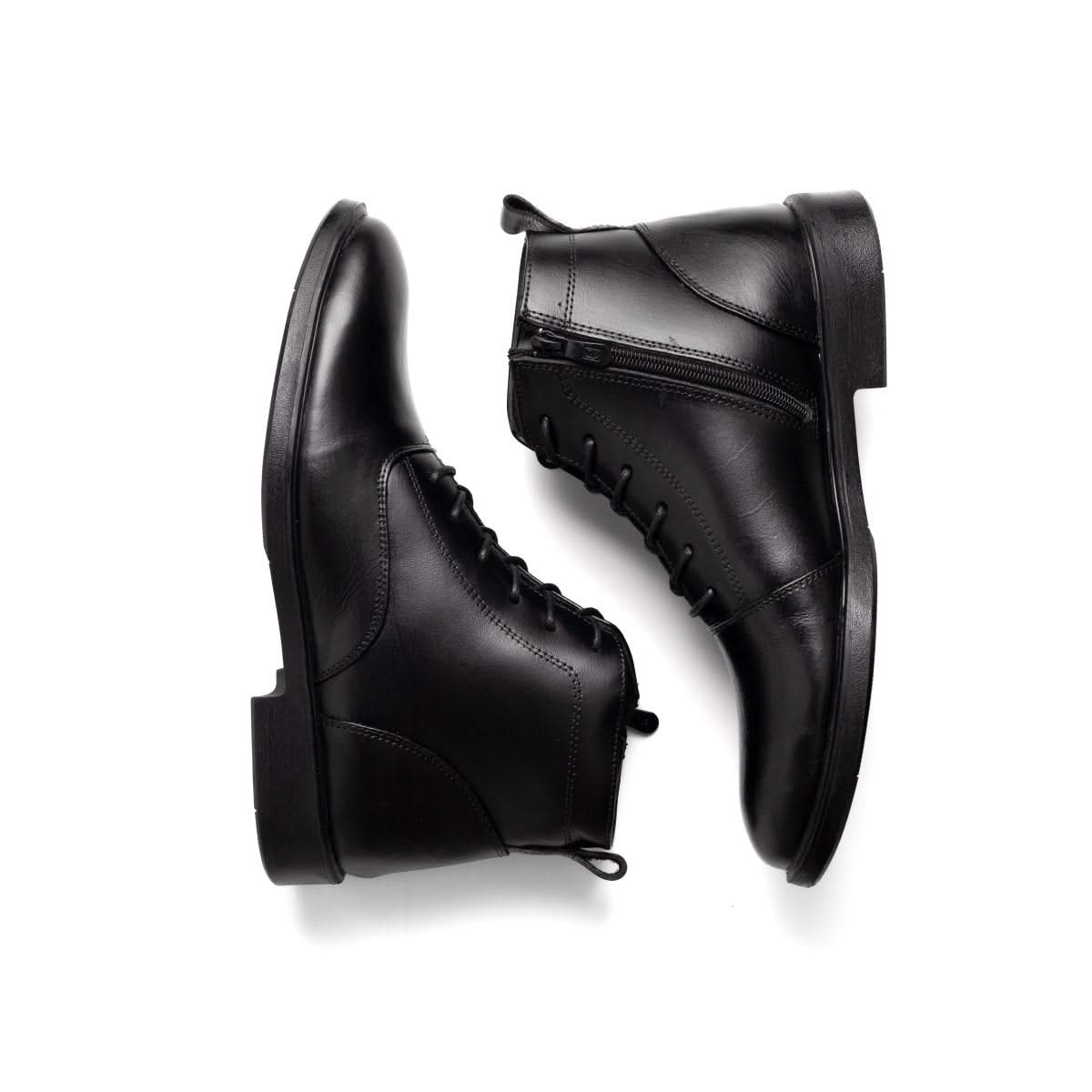 Image of Boots Derby Noir | Le cuir brut pour ceux qui marchent dans la boue avec classe | - Cosmos - Algerie