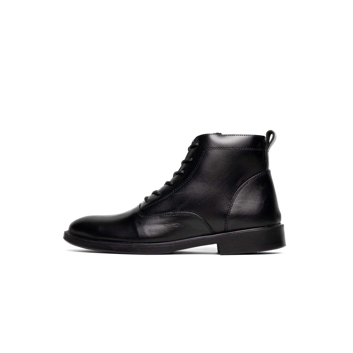 Image of Boots Derby Noir | Le cuir brut pour ceux qui marchent dans la boue avec classe | - Cosmos - Algerie