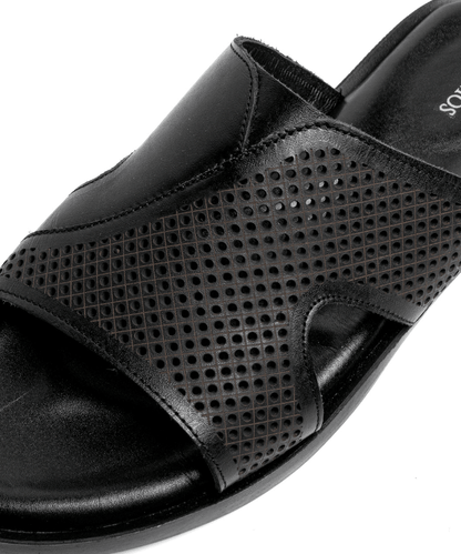 Sandale Moro Noir (Cuir Véritable) - Cosmos - Algerie