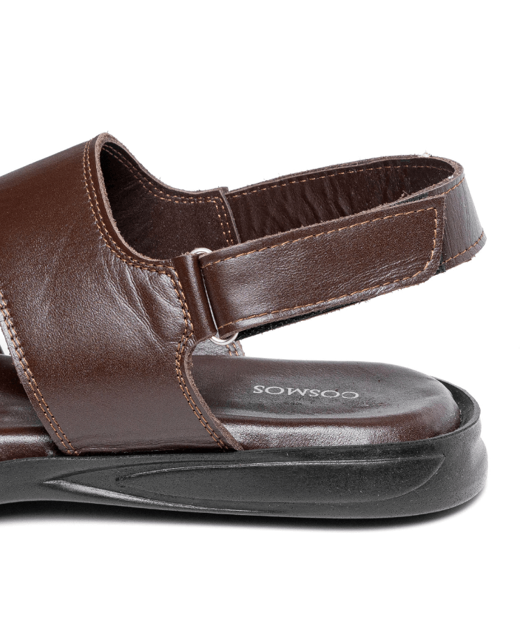 Image of Sandale Nero Marron (Cuir Véritable) - Cosmos - Algerie