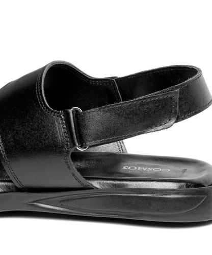 Sandale Nero Noir (Cuir Véritable) - Cosmos - Algerie
