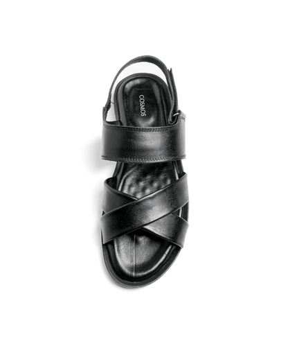 Sandale Nero Noir (Cuir Véritable) - Cosmos - Algerie