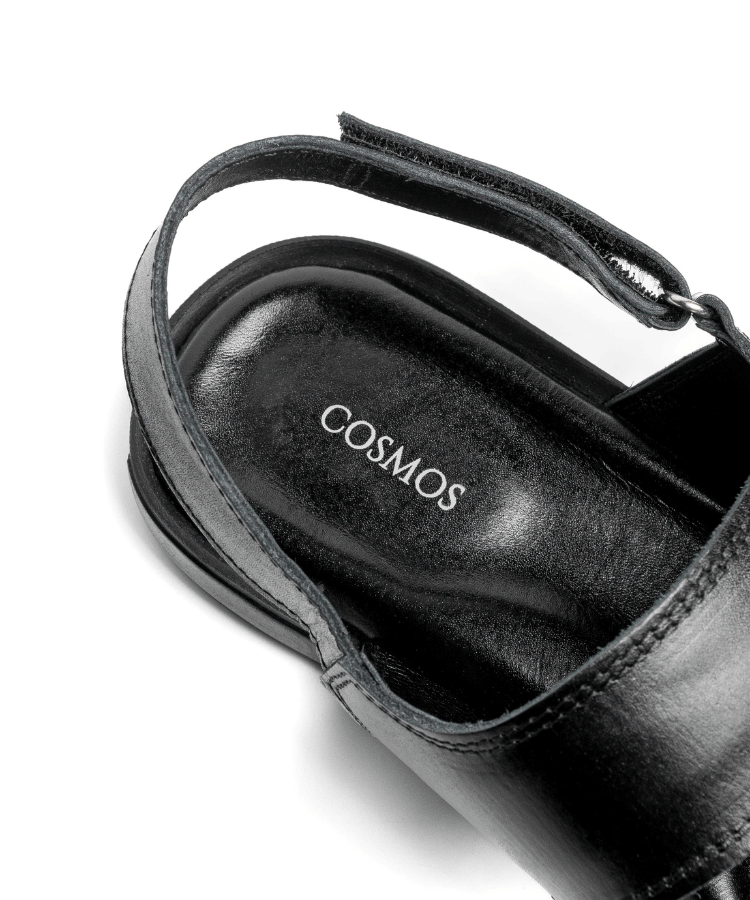 Sandale Nero Noir (Cuir Véritable) - Cosmos - Algerie