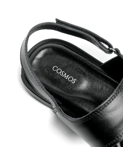 Sandale Nero Noir (Cuir Véritable) - Cosmos - Algerie